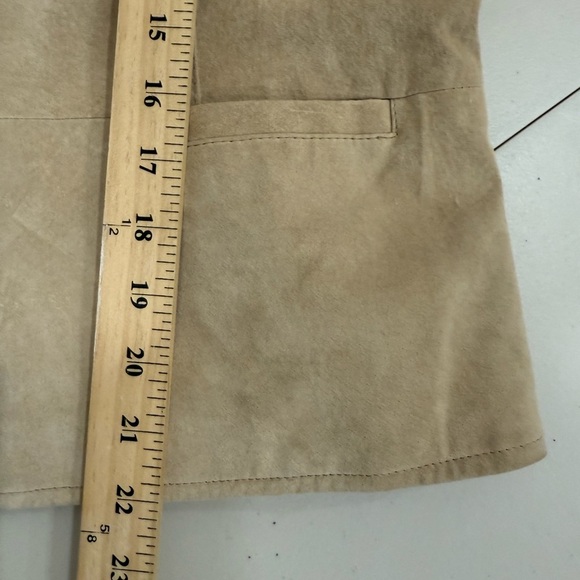 I.e. Tan Genuine Suede Leather 2 Buttons Blazer Size XL - Picture 6 of 6